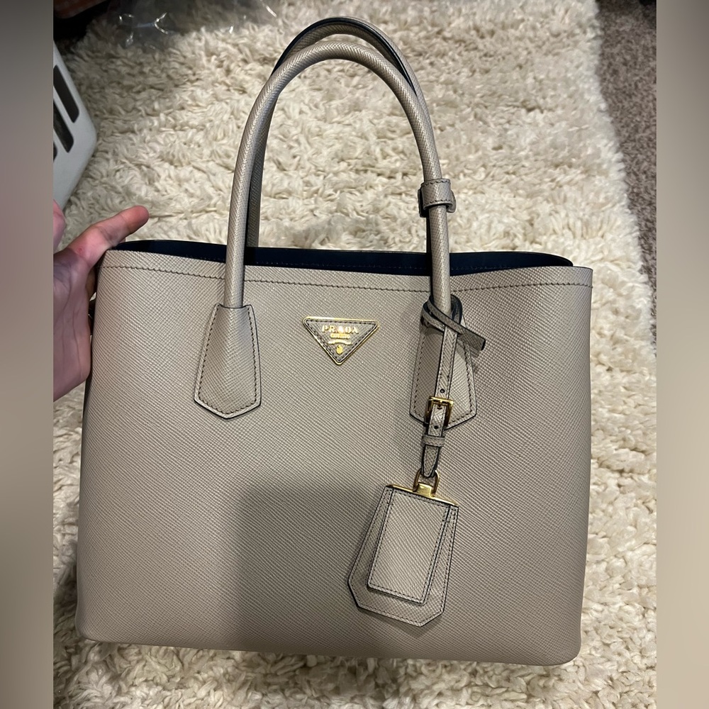 Prada Double Saffiano Medium Leather Tote